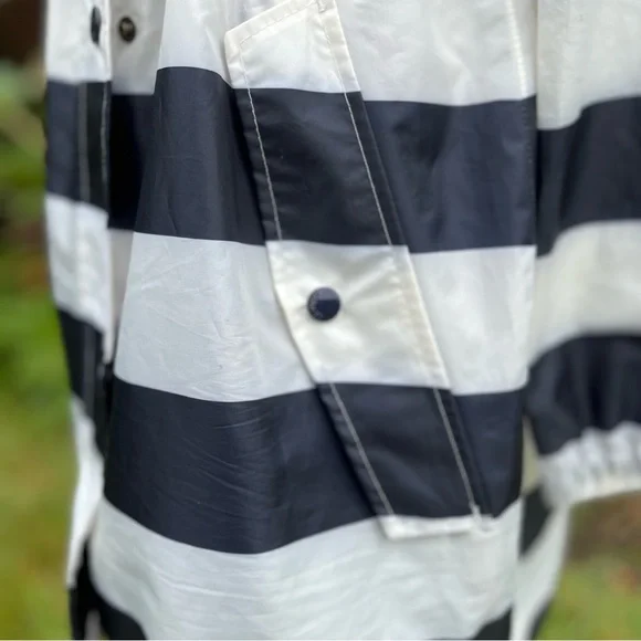 JOULES Right as Rain French Navy Stripe Golightly Raincoat Size 6 Packable - Picture 9 of 16